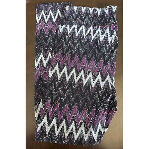 TC LuLaRoe Tall &‎ Curvy Leggings Chevron Purple Black Grey New